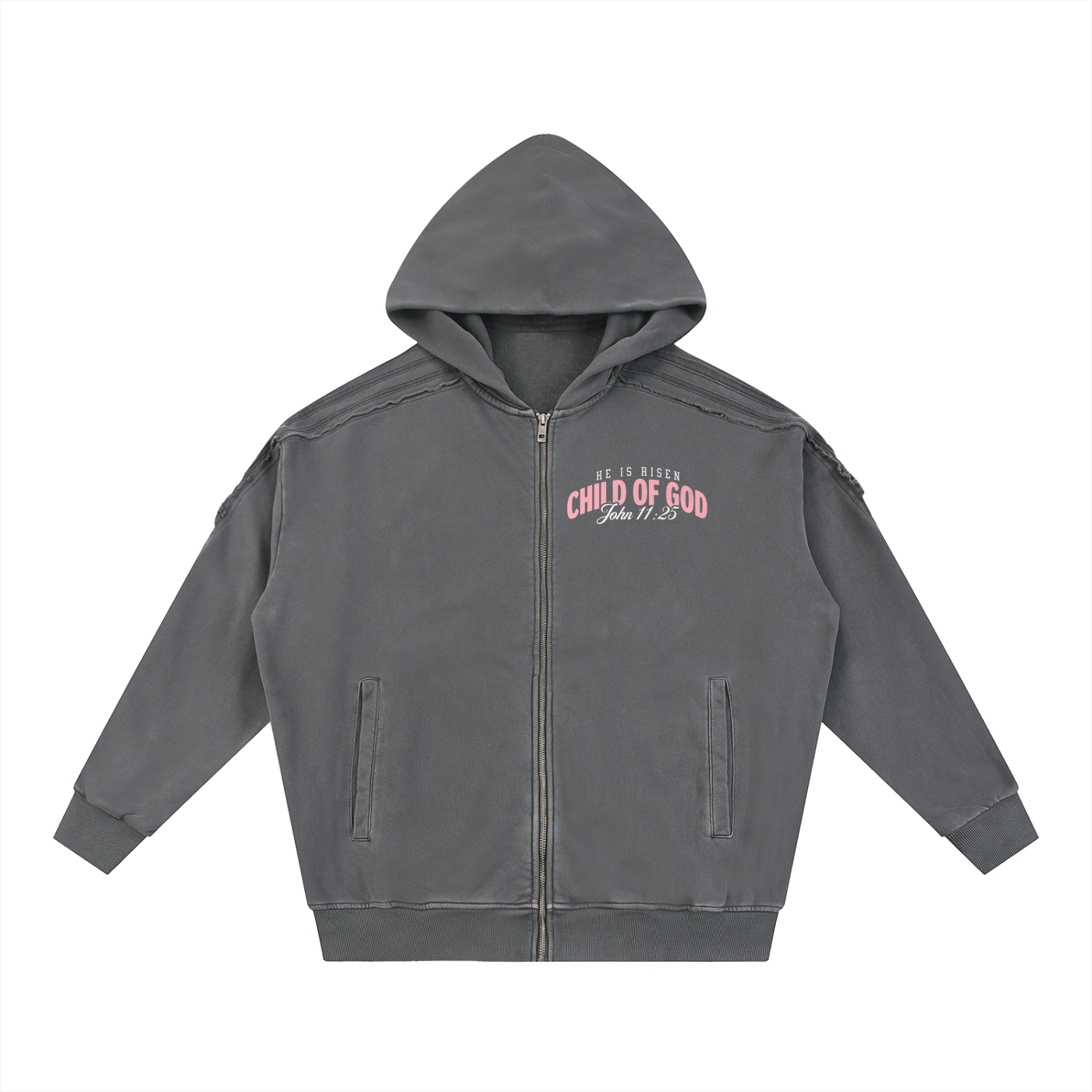 Easter Collection Blessed Beyond Measure Snow Washed  Zip Hoodie