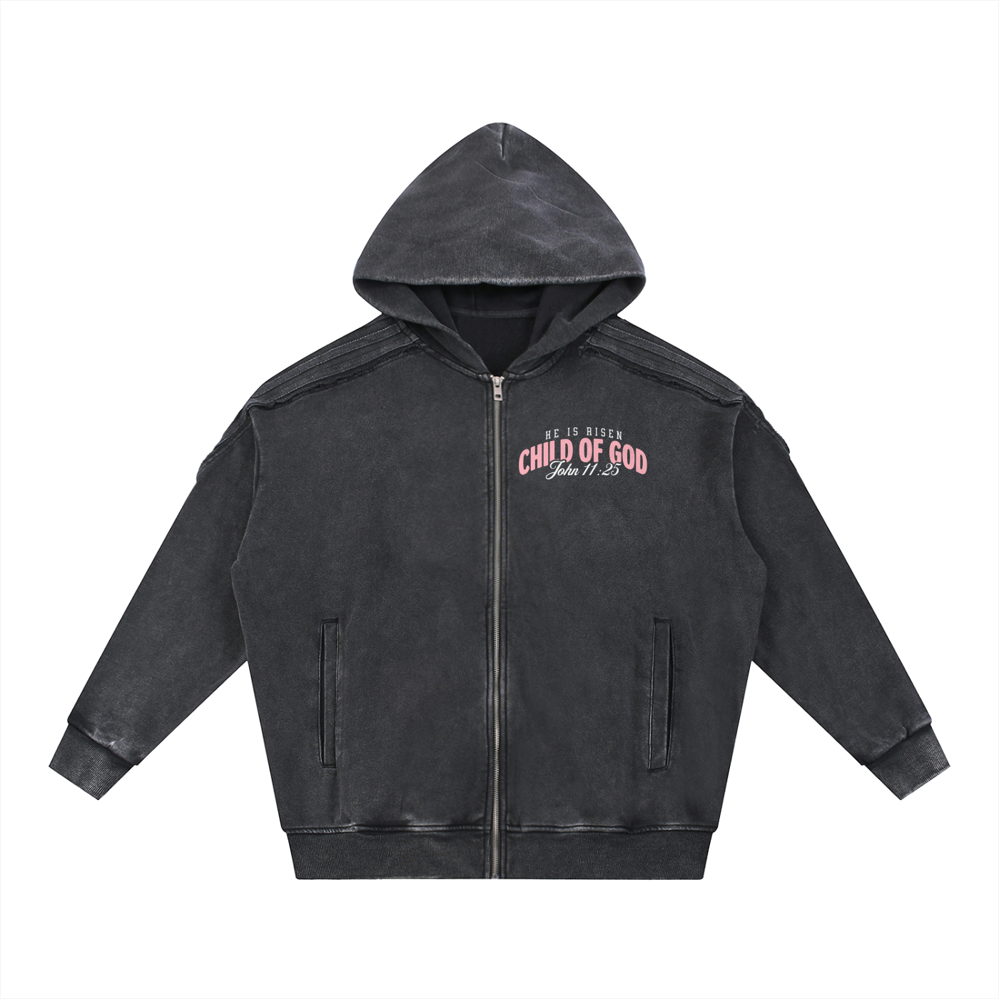 Easter Collection Blessed Beyond Measure Snow Washed  Zip Hoodie