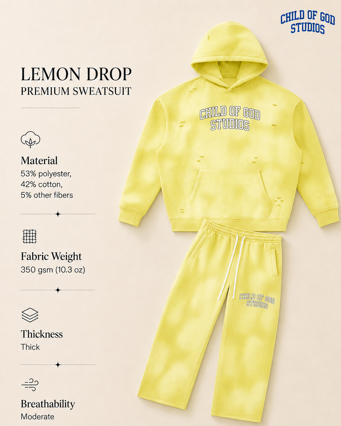 Child of God Studios Premium Distressed Hoodie