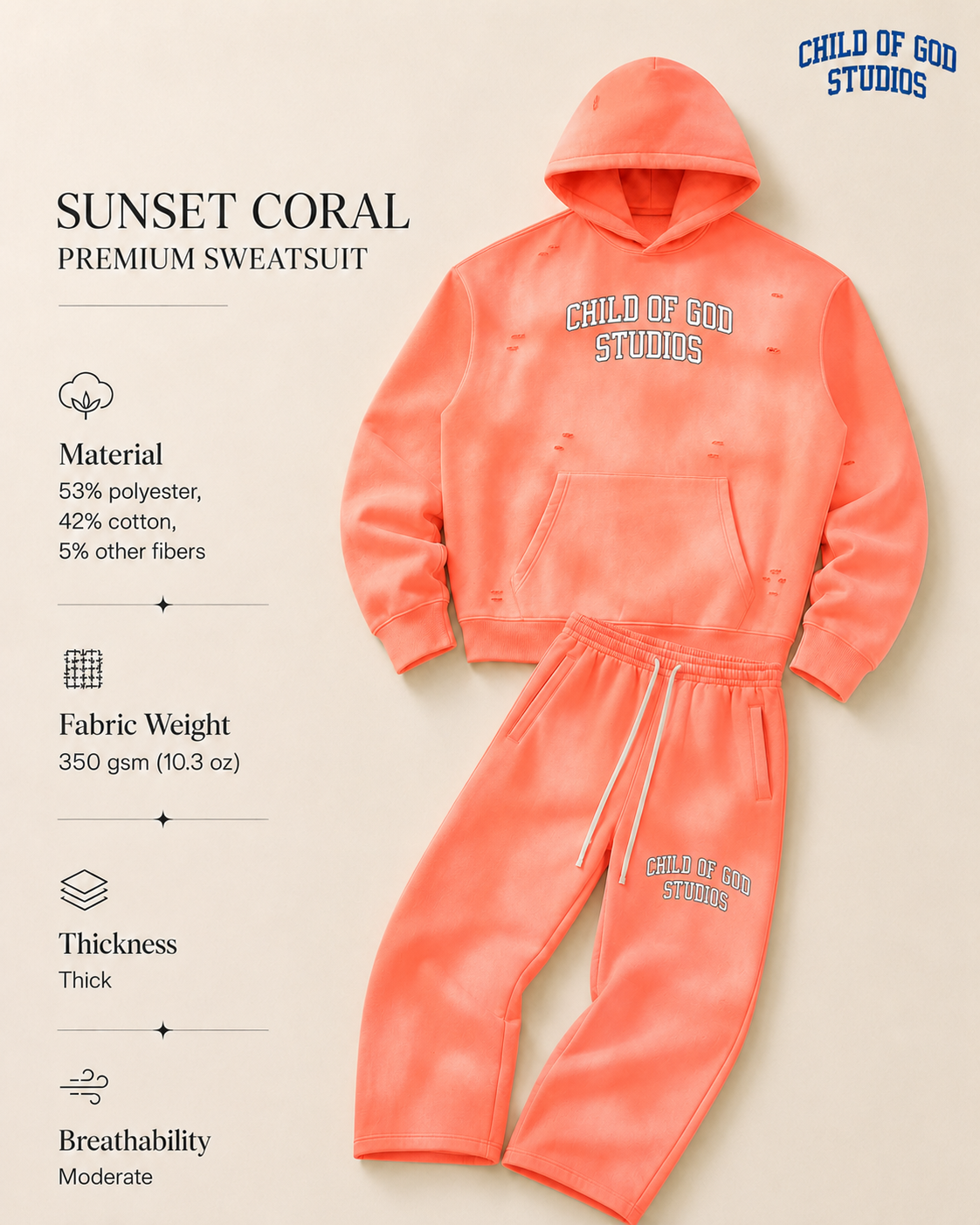 Child of God Studios Premium Distressed Hoodie