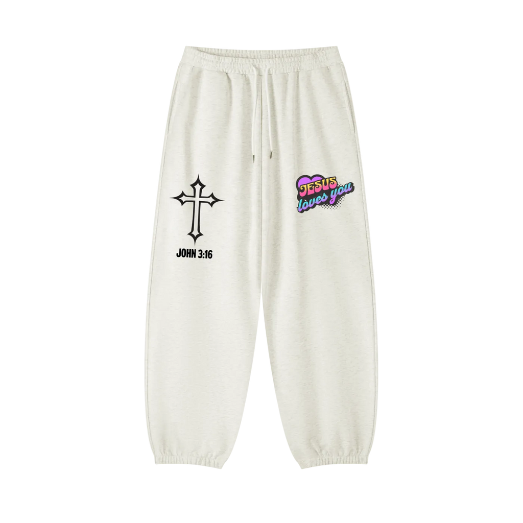 Retro Jesus Loves You Sweatpants