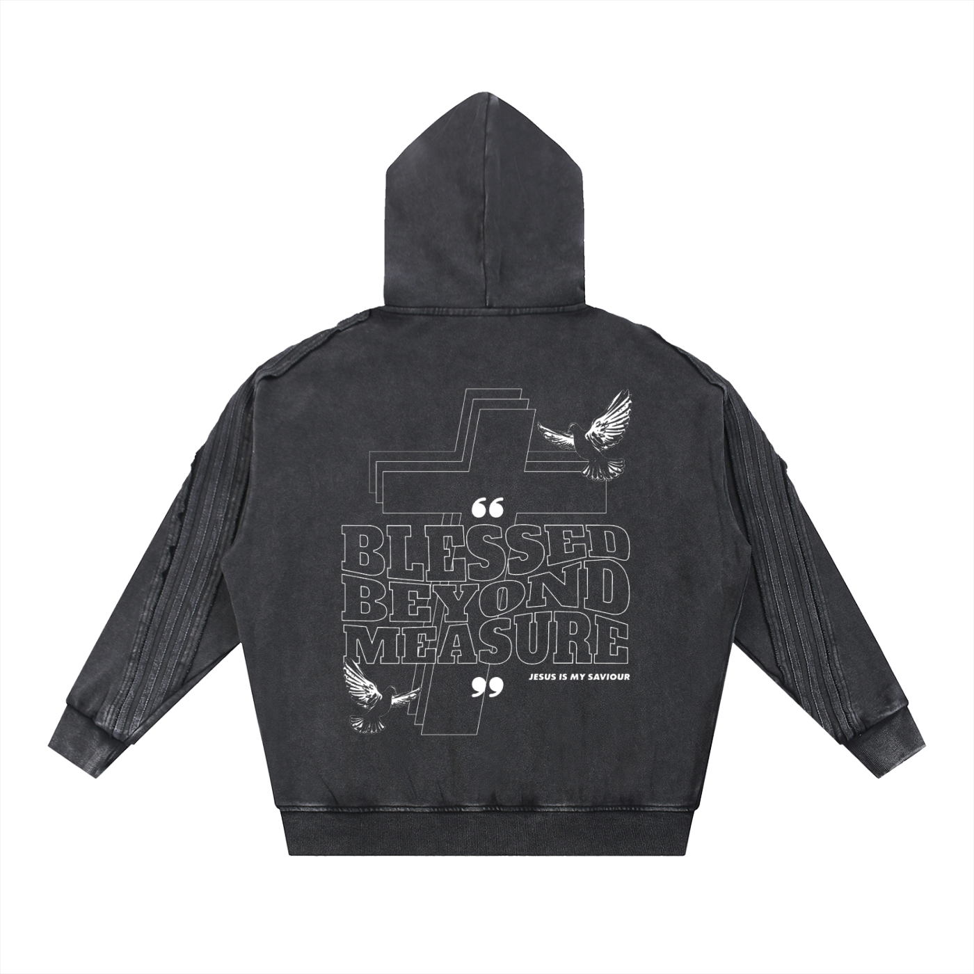 Easter Collection Blessed Beyond Measure Snow Washed  Zip Hoodie
