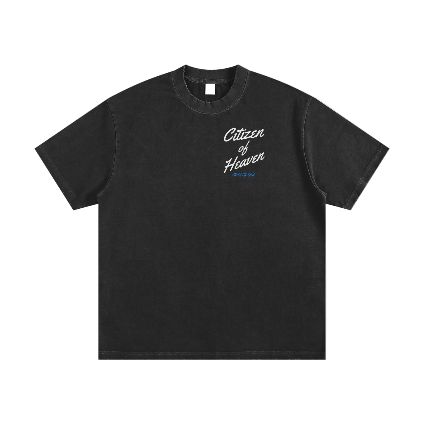 Black Citizen of Heaven T-shirt with faith-inspired text on front and back, Philippians 3:20 design.